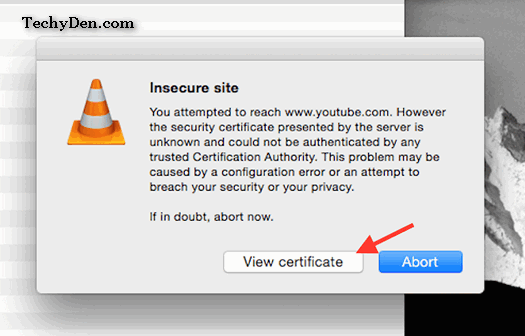 solve insecure site certification