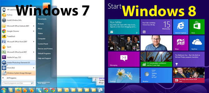 windows 7 and windows 8