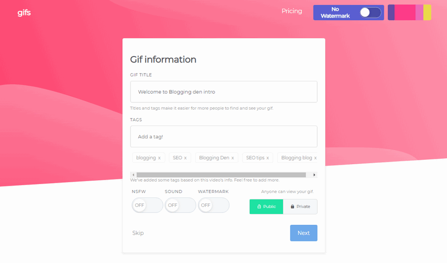 add gifs information