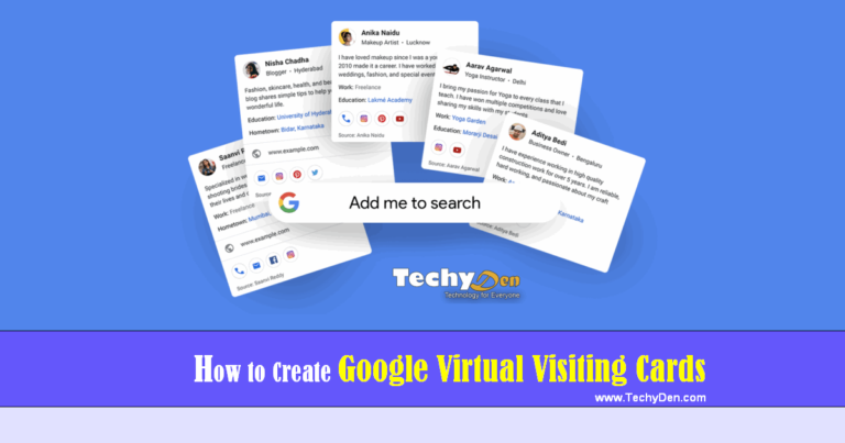 How to Create Google Virtual Visiting Cards?