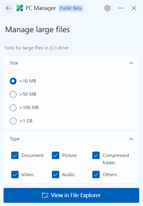 manage large files