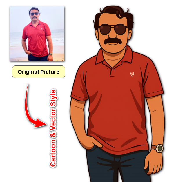 satish vector style and cartoon