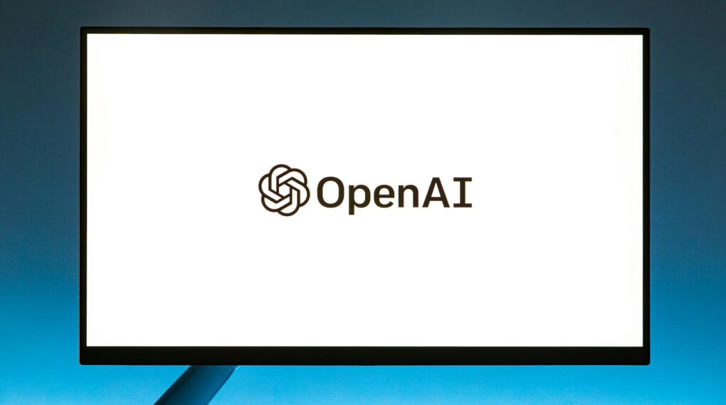 computer monitor with openai website loading screen