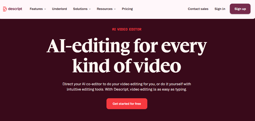 descript AI video generator