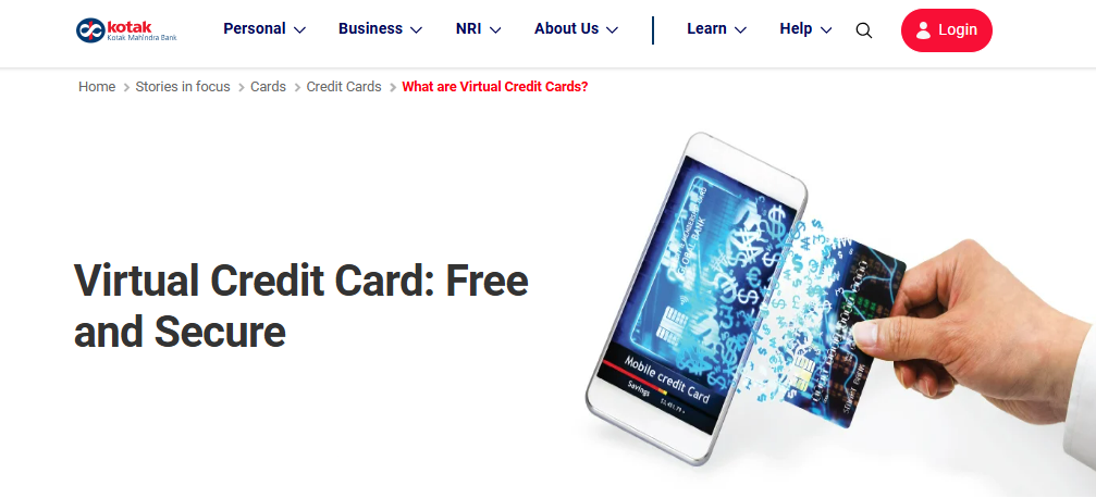 kotak netcard - virtual credit cards