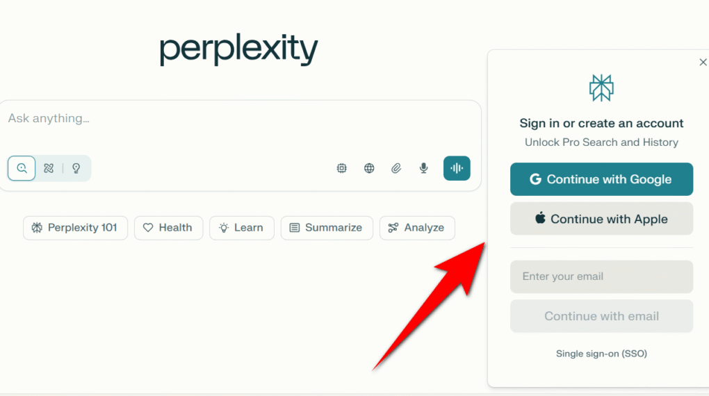 perplexity ai signup process