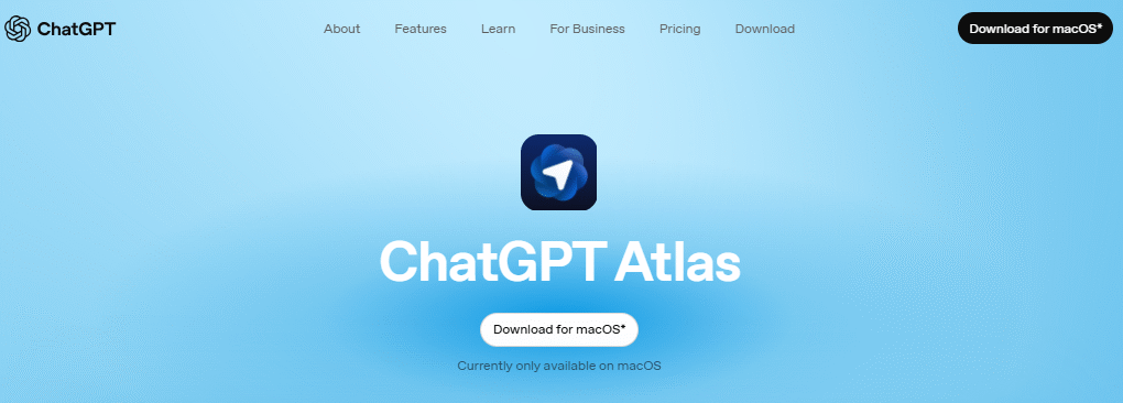 chatGPT Atlas homepage