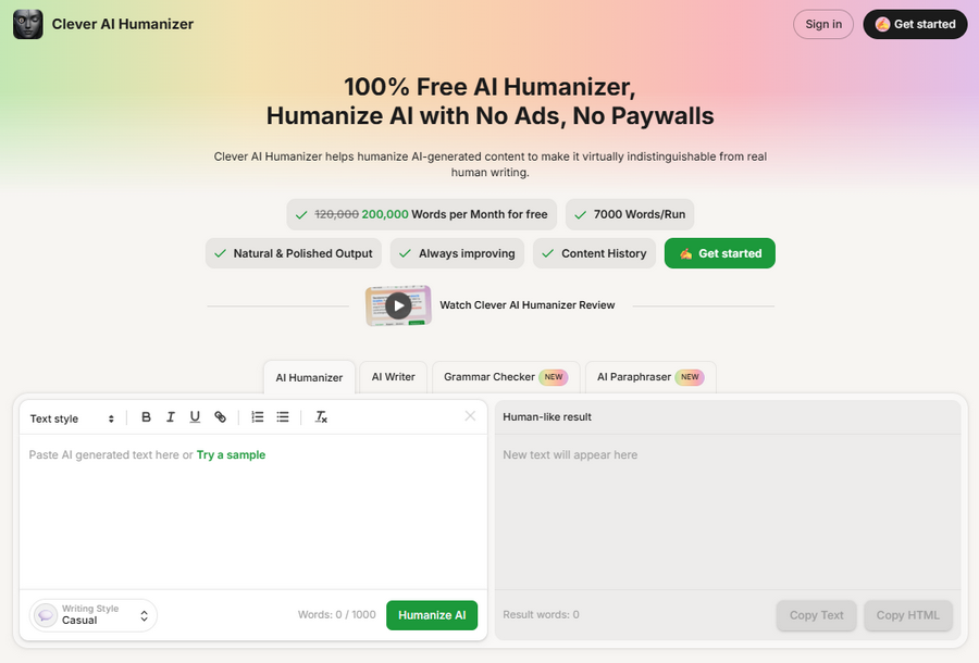 clever ai humanizer -Free AI Humanizer with no ads