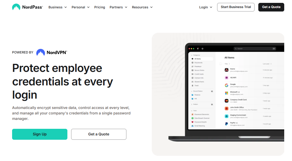 nordpass homepage