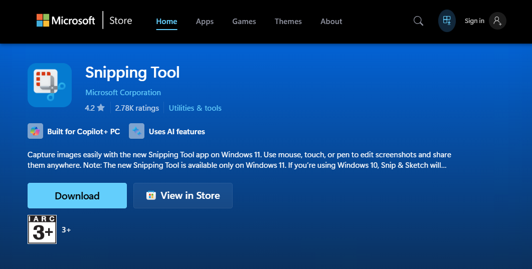 Windows 11 Snipping Tool