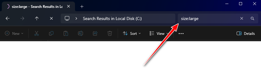 search by size