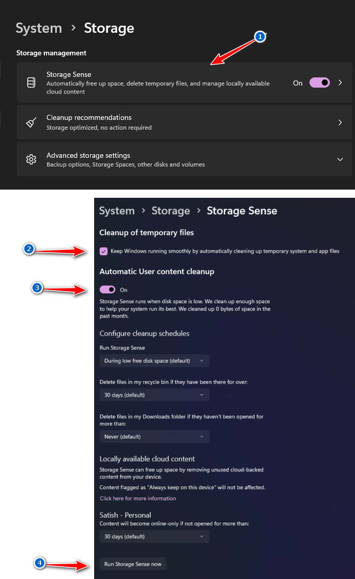 storage sense in windows 11