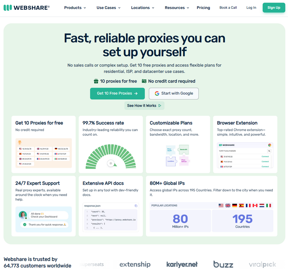 webshare proxies