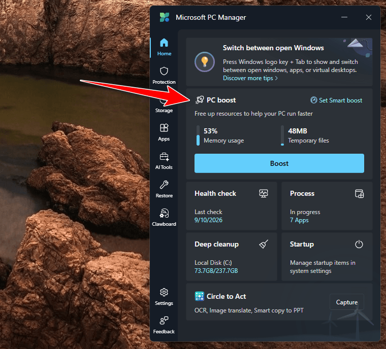 Microsoft PC Manager PC Boost