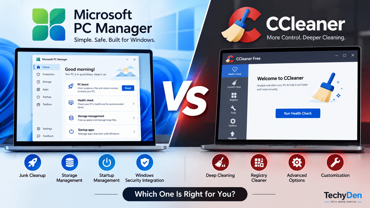 Microsoft PC Manager vs CCleaner