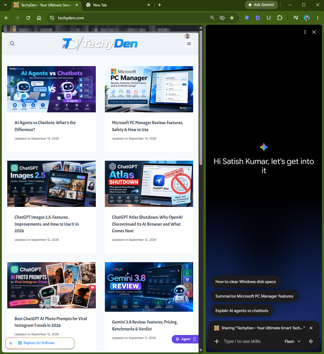 google chrome with Gemini