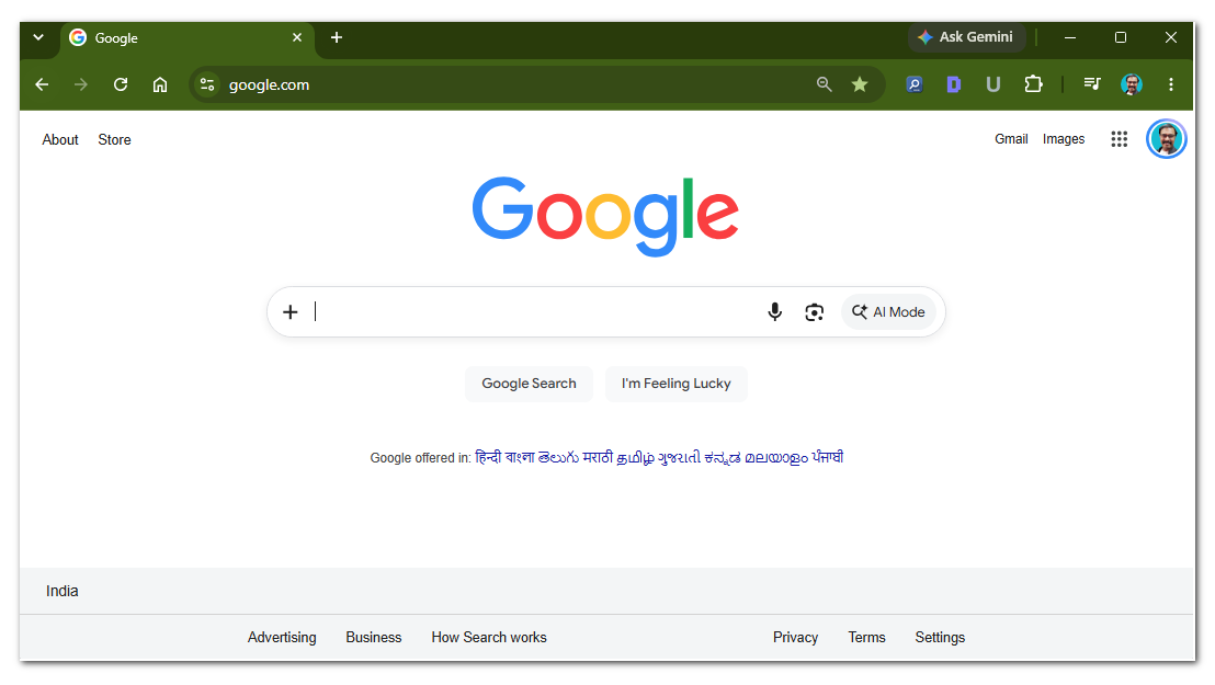 google chrome with Gemini