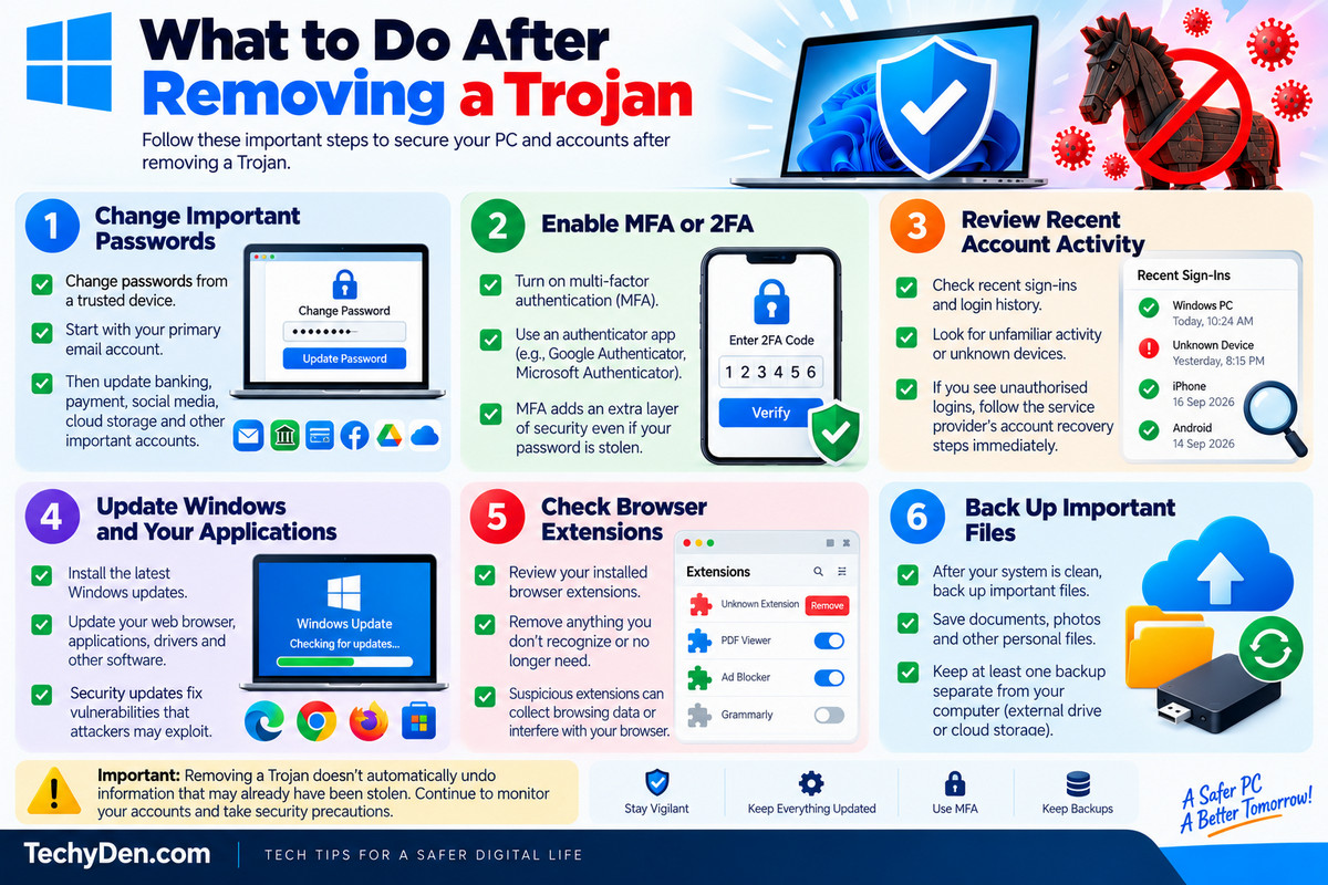 what to do after removing a trojan