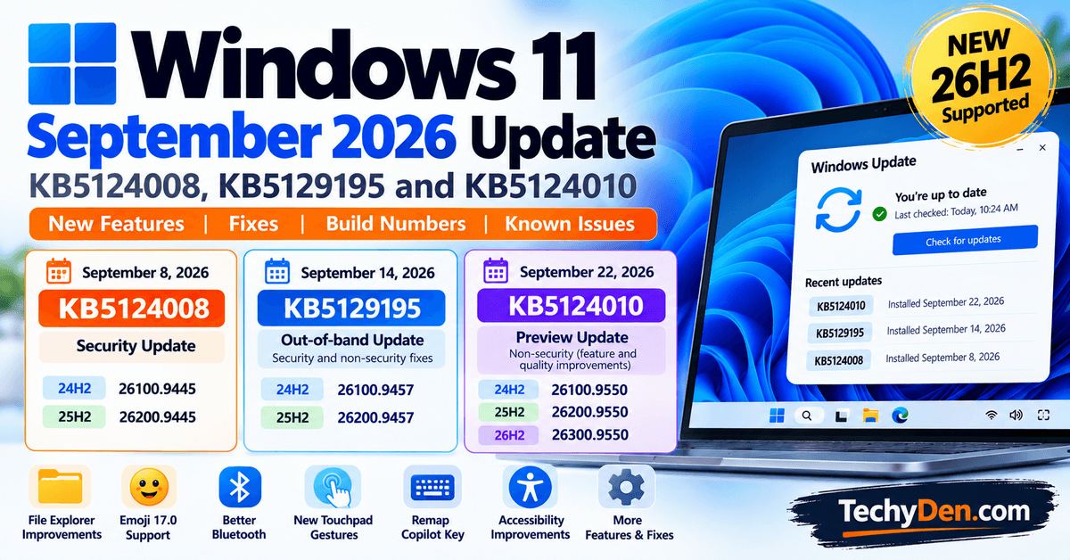 Windows 11 September 2026 update all