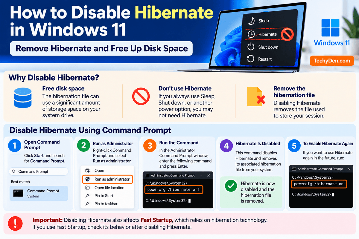 How to Disable Hibernate in Windows 11