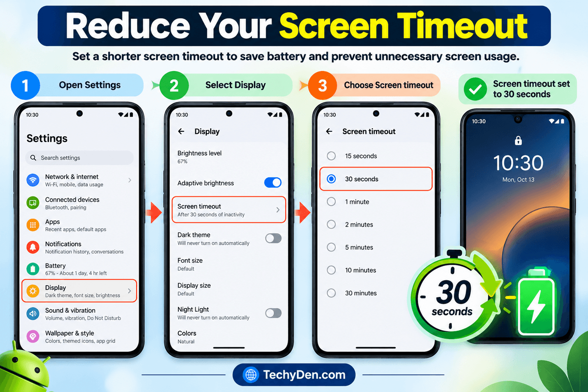 Reduce your Screen Timeout