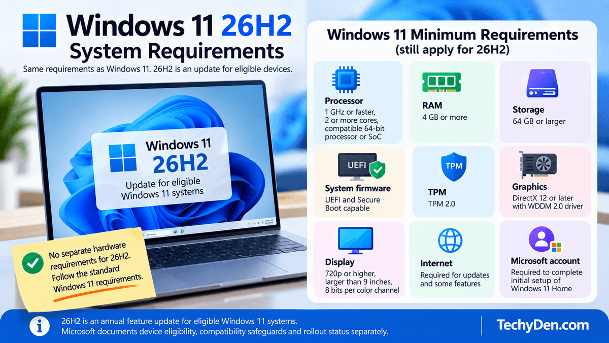 Windows 11 26H2 System Requirements