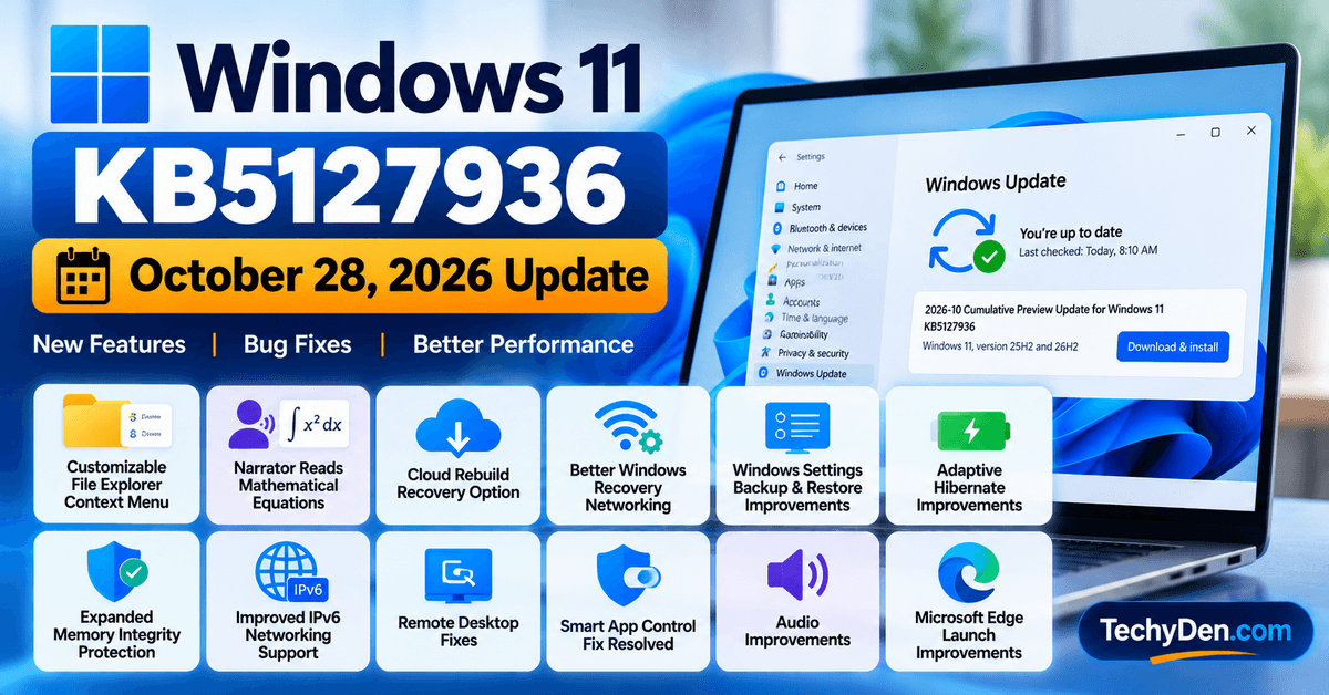 Windows 11 KB5127936 - October 28 Update