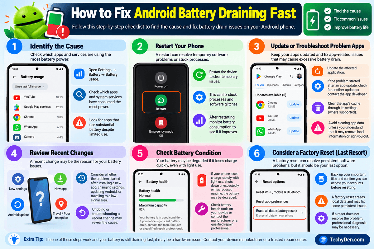 how to fix android battery draining fast
