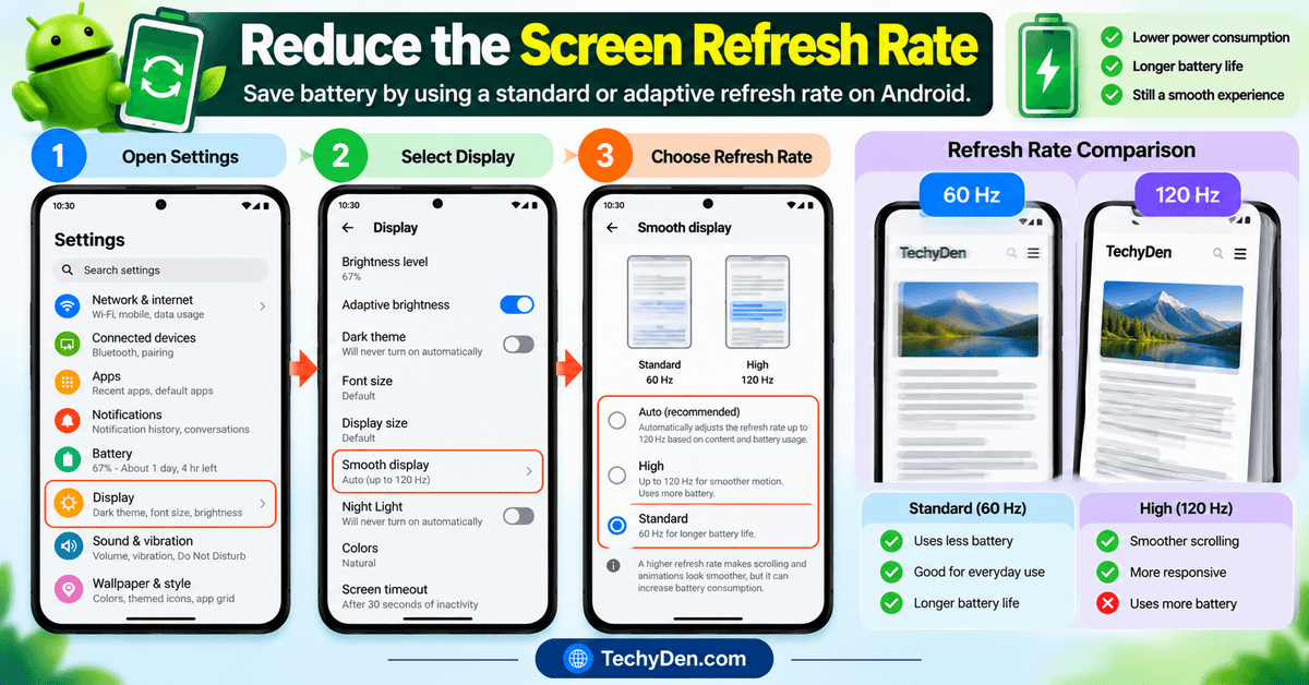reduce the screen refresh rate
