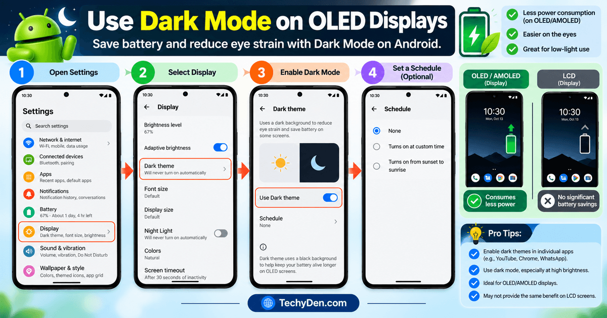 Use dark mode on OLED Displays
