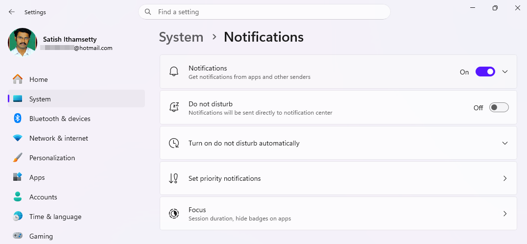 Manage Notifications in Windows 11